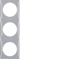 Berker 918192507, Integro Flow Frame, 3-Gang Grey Glossy, 4011334239659