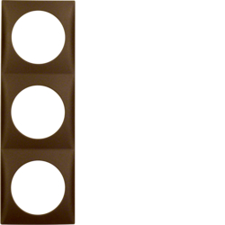 Berker 918192511, Integro Flow Frame, 3-Gang Brown Matt, 4011334242208