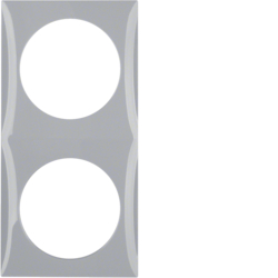 Berker 918262507, Integro Flow Frame, 2-Gang Grey Glossy, 4011334239390