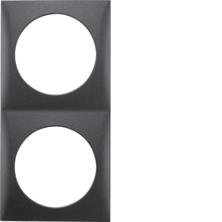 Berker 918262515, Integro Flow Frame 2-Gang Anthracite Mat, 4011334239413