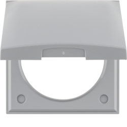 Berker 918282507, Frame, 1-Gang Hinged Cover, Grey Glossy, 4011334239796