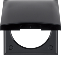 Berker 918282510, Frame w. hing. cover, Flow/Pure, bl. gl., 4011334338222