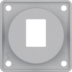 Berker 945572507, Plate, Amp Module Jacks, 1-G, Grey Gloss, 4011334241072