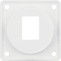 Berker 945572509, Plate, Amp Module Jacks, 1-G, P-W Glossy, 4011334241089