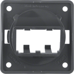 Berker 945592505, Plate, 2 Mini-Com Mods Anthracite Glossy, 4011334241096