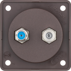 Berker 945602501, Aerial Connector Box Radio/SAT, Brown, 4011334241201