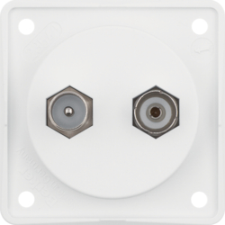 Berker 945612502, Aerial Connector TV/Radio, Polar White, 4011334245261