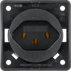 Berker 9624905, SOCKET SWISS SYSTEM BLACK, 4011334056379