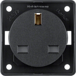 Berker 9626205, BS Socket Outlet, Black Matt, 4011334146261