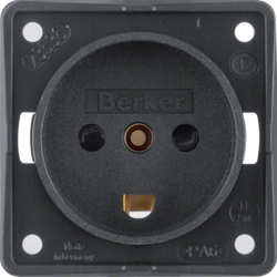 Berker 9627205, SOCKET DENMARK MR BLACK, 4011334215226
