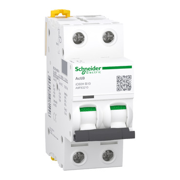 Schneider Electric A9F83204, Miniature circuit breaker (MCB), Acti9 iC60H, 1P, 1A, D curve, 10000A (IEC/EN 60898-1), 70kA (IEC/EN 60947-2), 3606480082801