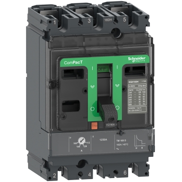 Schneider Electric C10B3TM016, Circuit breaker, ComPacT NSX100B, 25kA/415VAC, 3 poles, TMD trip unit 16A, 3606481996138