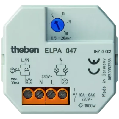 Theben 0470002, Flush-mounted staircase time switch, electronic ELPA 047, 4003468047002