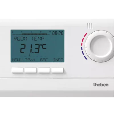 Theben 8120132, Digital clock thermostat with alow profile design for time-dependent monitoring and control of room temperature RAMSES 812 top2, 4003468812037