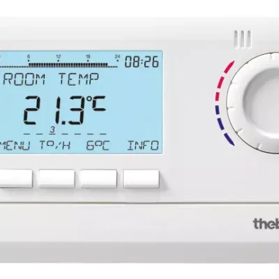 Theben 8320132, Digital clock thermostat with alow profile design for time-dependent monitoring and control of room temperature RAMSES 832 top2, 4003468832035