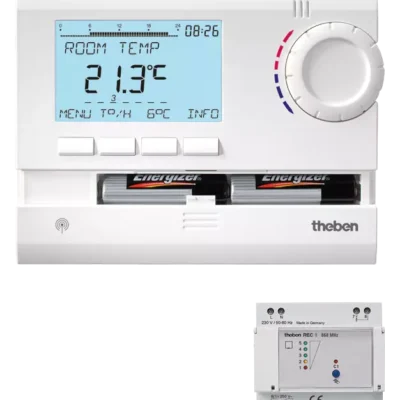Theben 8339501, Radio-controlled system for room temperature control RAMSES 833 top2 HF Set 1, 4003468833049