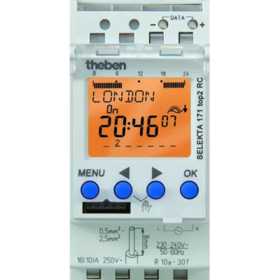 Theben 1714100, Astronomical time switch with weekly program, 1 channel SELEKTA 171 top2 RC 24V, 4003468171035