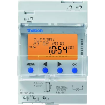 Theben 6410100, Digital time switch with yearly and astronomical time program, 1 channel TR 641 top2, 4003468641088