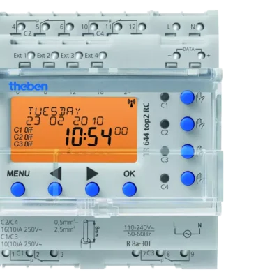 Theben 6440300, Digital time switch with yearly and astronomical time program, 4 channels TR 644 top2 RC, 4003468644218