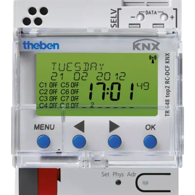 Theben 6489210, Digital time switch with yearly and astronomical time program TR 648 top2 RC-DCF KNX, 4003468640005