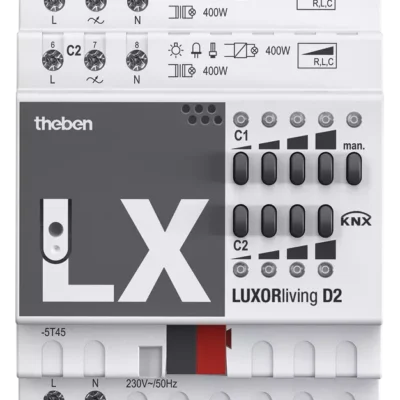 Theben 4800470, 2-way universal dimmer actuator LUXORliving D2, 4003468480045