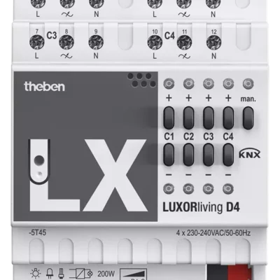 Theben 4800475, 4-way universal dimmer actuator LUXORliving D4, 4003468480052