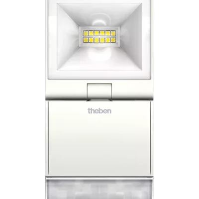 Theben 1020921, LED spotlight 10 W, with motion detector theLeda S10 WH, 4003468100882