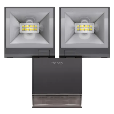 Theben 1020924, LED spotlight 20 W, with motion detector theLeda S20 BK, 4003468100912