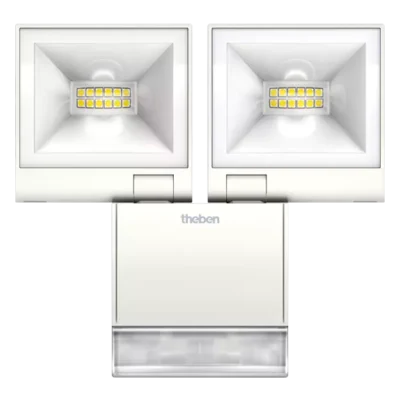 Theben 1020923, LED spotlight 20 W, with motion detector theLeda S20 WH, 4003468100905