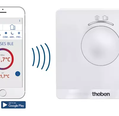Theben 8120150, Digital clock thermostat for time-dependent monitoring and control of room temperature RAMSES 812 BLE, 4003468810033