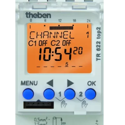 Theben 6224100, Digital time switch with weekly program, 24 V UC TR 622 top2 24V, 4003468613030
