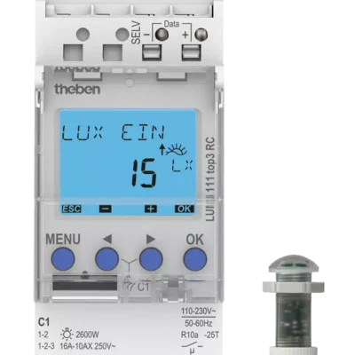 Theben 1110230, Light level controller, flush-mounted light sensor LUNA 111 top3 EL, 4003468110058