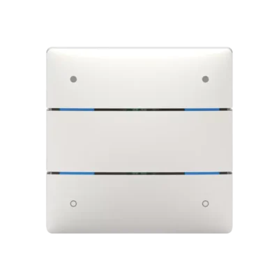 Theben 4800414, Push-button sensor with 4 buttons and 4 status LEDs with integrated temperature sensor LUXORliving iON4, 4003468480250