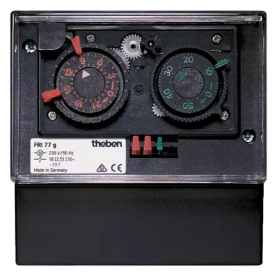 Theben 0770033, Analogue cooling time switch with daily and short time program, 2 channels FRI 77 g, 4003468070024