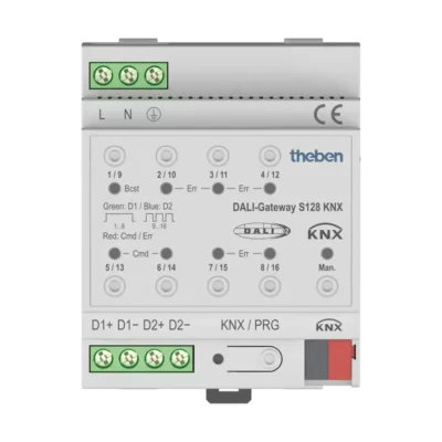 Theben 4940302, Interface between the DALI and the KNX system, DALI-2 certified DALI-Gateway S128 KNX, 4003468491751