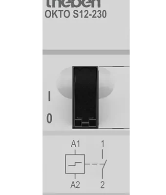 Theben 3120120, Electro-mechanical latching relay with 1 channel/contact (normally open contact) OKTO S12-230, 4003468310021
