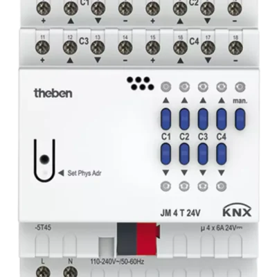 Theben 4940260, 4-way blind actuator 24V FIX1 JM 4 T 24V KNX, 4003468490877