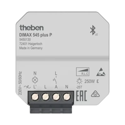 Theben 5450130, Universal dimmer for R, L and C loads with automatic load detection DIMAX 545 plus P, 4003468540053