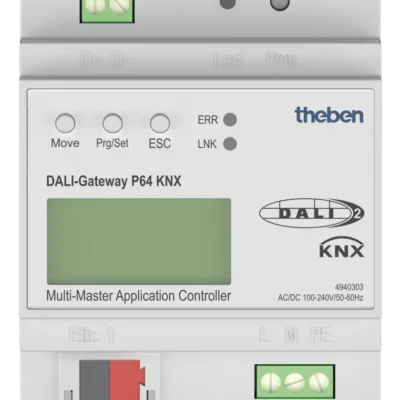 Theben 4940303, Multi-Master Application Controller as interface between the DALI system and the KNX bus DALI Gateway P64 KNX, 4003468491843