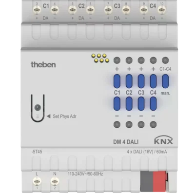 Theben 4940300, 4-wax DALI actuator DM 4 DALI KNX, 4003468491485