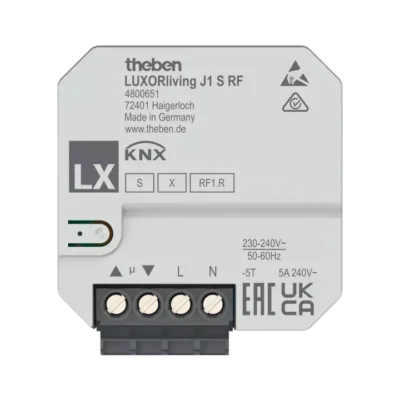 Theben 4800651, 1-way wireless flush-mounted blind actuator LUXORliving J1 S RF, 4003468480427