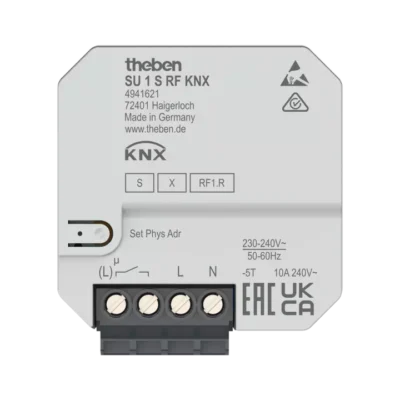 Theben 4941621, Flush-mounted 1-way switching actuator 10 A 130 ?F, KNX RF, Data Secure SU 1 S RF KNX, 4003468491775