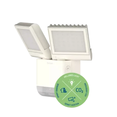 Theben 1020802, LED spotlight with 17 W and integrated motion detector theLeda S17-100 WH, 4003468101902