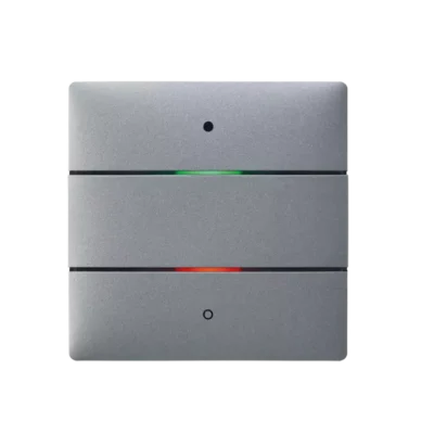 Theben 4969252, Push-button sensor with 2 buttons and 2 status LEDs with integrated temperature sensor iON 102 KNX SR, 4003468491881