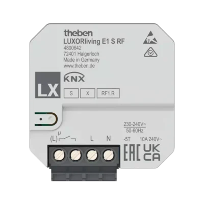 Theben 4800642, 1-way flush-mounted actuator for electric heating LUXORliving E1 S RF, 4003468480496