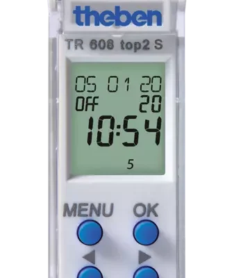 Theben 6080101, Digital time switch with weekly program TR 608 top2 S, 4003468600115