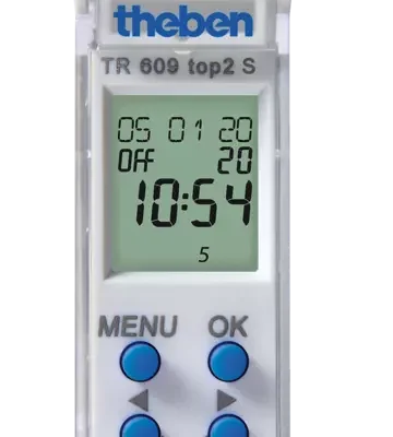 Theben 6090101, Digital time switch with weekly program TR 609 top2 S, 4003468600122