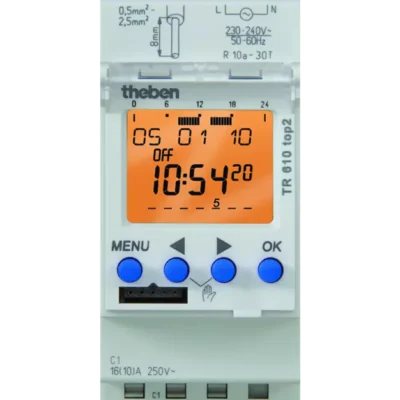 Theben 6100110, Digital time switch with weekly program TR 610 top2 G, 4003468612590