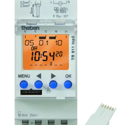 Theben 6114100, Digital time switch with weekly program, 24 V UC TR 611 top2 24V, 4003468613016