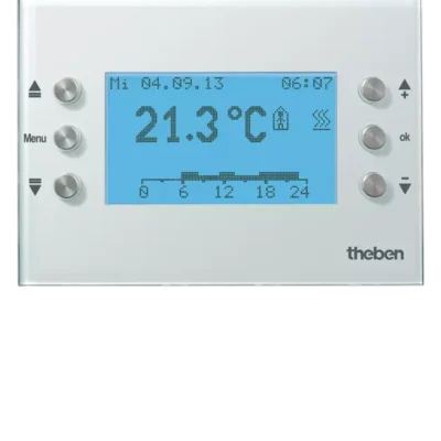 Theben 8269210, Multi-functional display with room thermostat VARIA 826 S WH KNX, 4003468820049